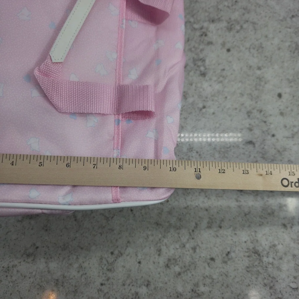 Bye Bye Baby by Baby Connection Diaper Bag Pink Bunny Heart Print with Mat NWT